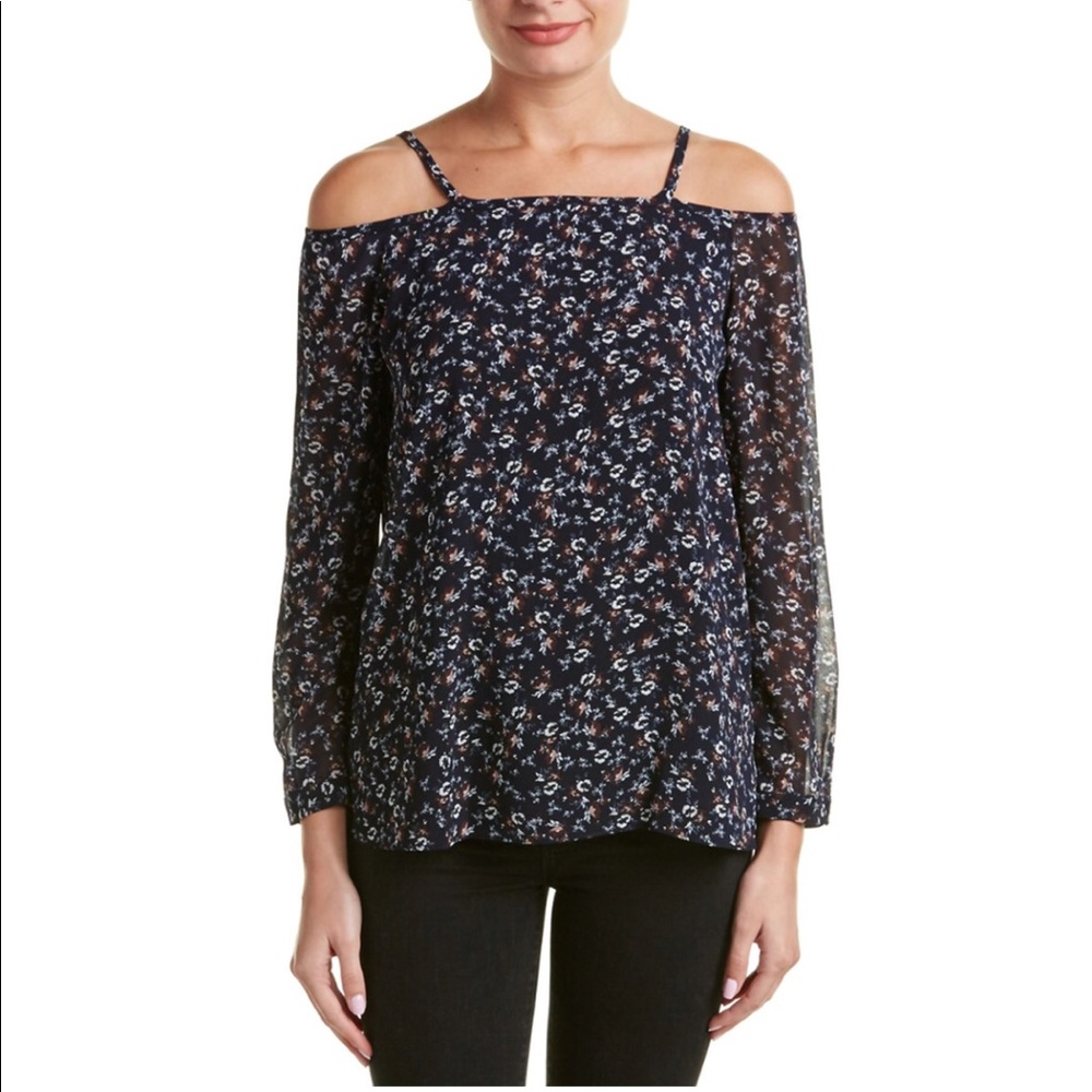 Bailey44 profit top, medium, cold shoulder, floral